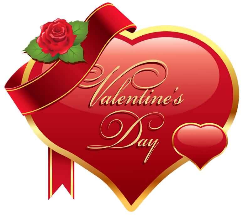 Valentine's Day Heart With Rose Clipart