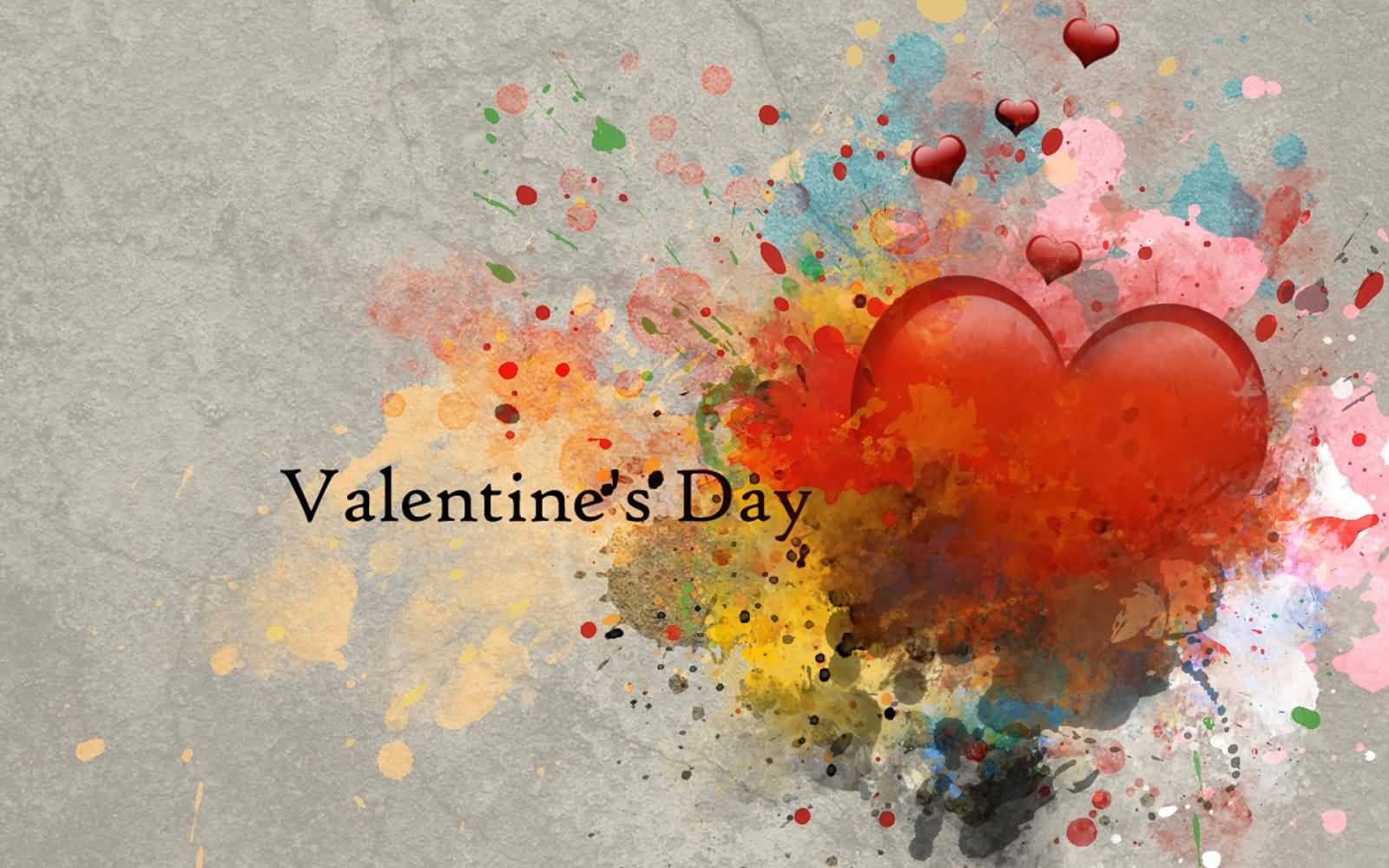Valentine's Day Hearts Painting Wallpaper