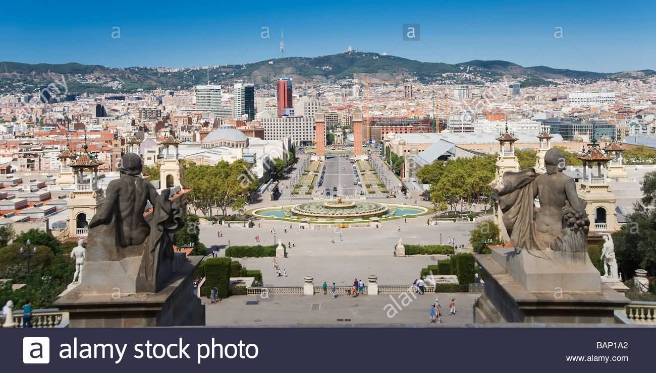 View From The MNAC Or Palau Nacional In Barcelona