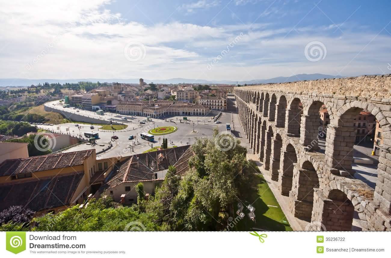 View Of The Aqueduct Of Segovia