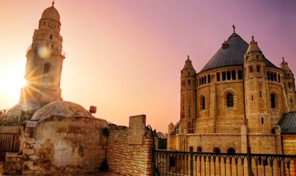 View Of The Dormition Abbey During Sunset