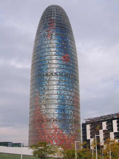 View Of Torre Agbar In Barcelona, Spain