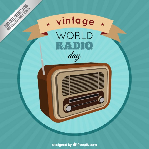 Vintage World Radio Day Illustration
