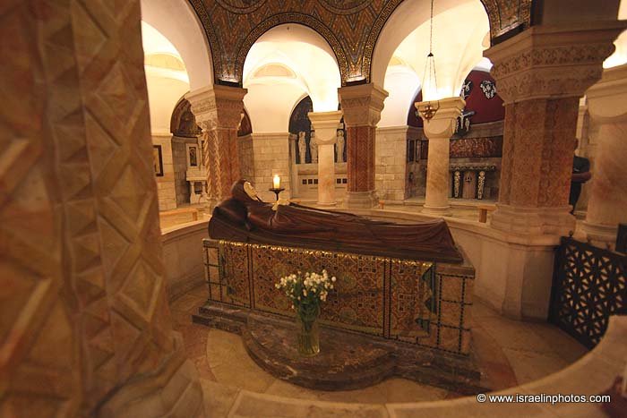 Virgin Mary Statue Inside The Dormition Abbey In Jerusalem