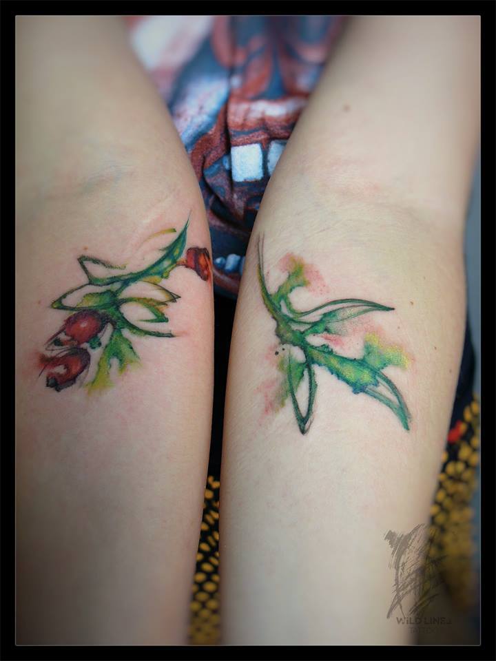 Watercolor Flowers Tattoo On Forearm