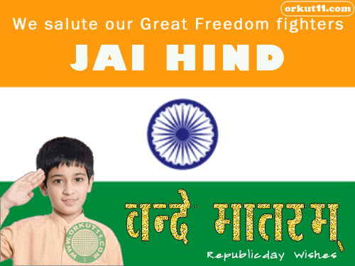 We Salute Our Great Freedom Fighters Vande Matram Republic Day Wishes Glitter
