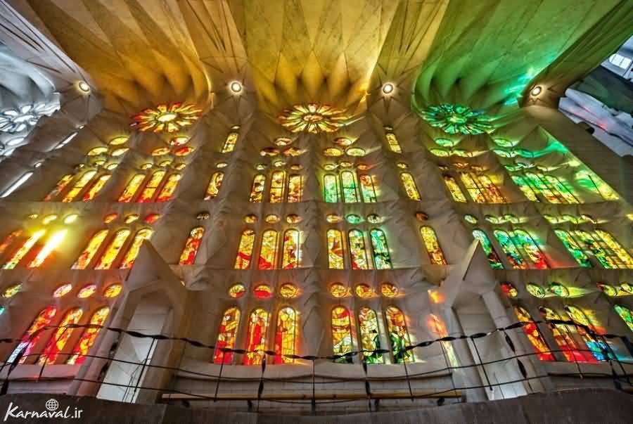 Windows Inside The Sagrada Familia Cathedral