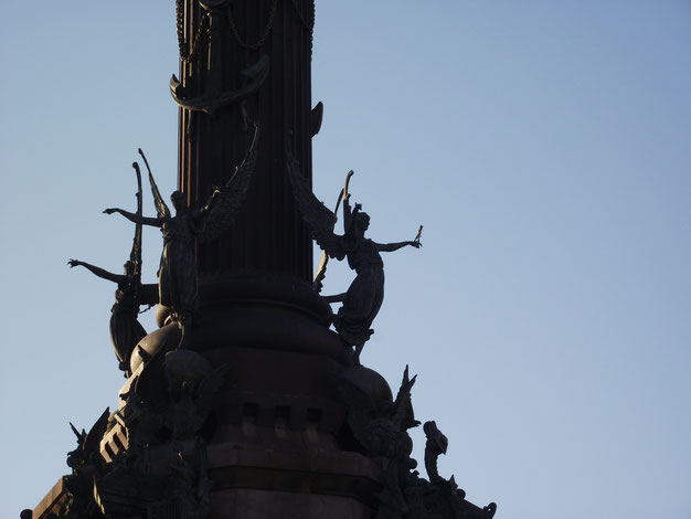 Winged Angels On The Base Of Columbus Monument
