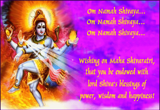 Wishing On Maha Shivaratri That You Be Endowed With Lord Shiva's Blessings Of Power, Wisdom And Happiness Card
