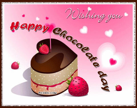 Wishing You Happy Chocolate Day Glitter Ecard