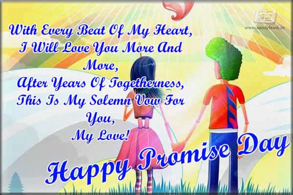 With Every Beat Of My Heart, I Will Love You More And More Happy Promise Day 2017