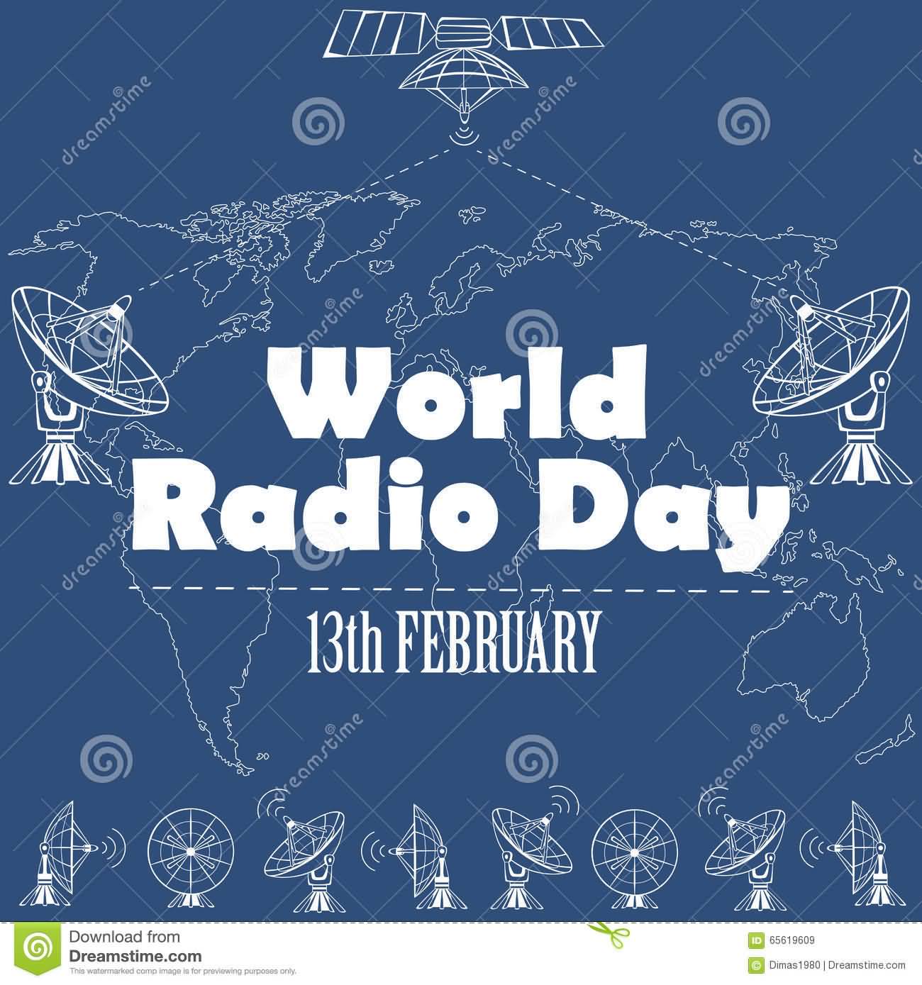 World Radio Day 13th February Greeting Card