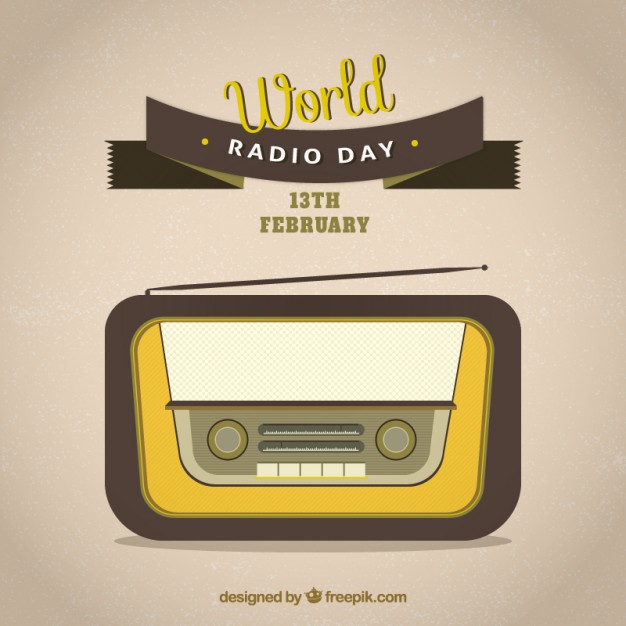World Radio Day 13th February Retro Style Card