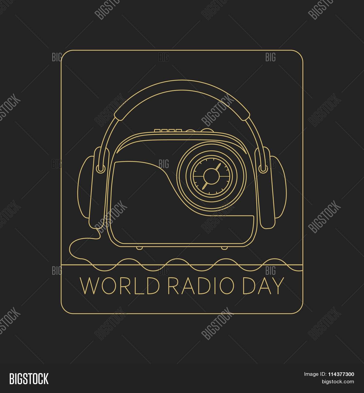 World Radio Day Mono Line Logo