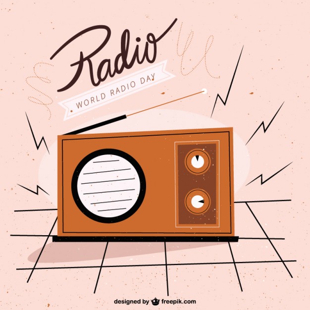 World Radio Day Vintage Background Vector Illustration