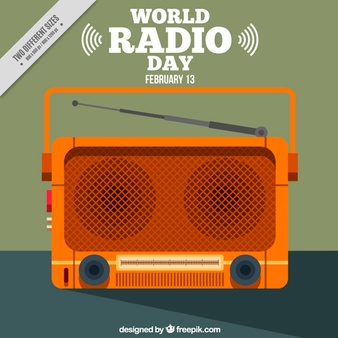 World Radio Day February 13 Vintage Card