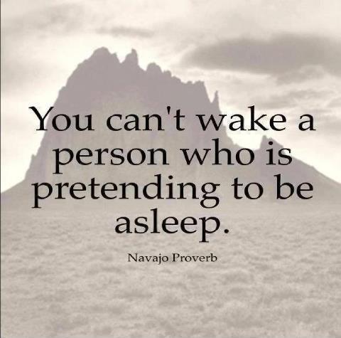 You can’t wake a person who is pretending to be asleep.