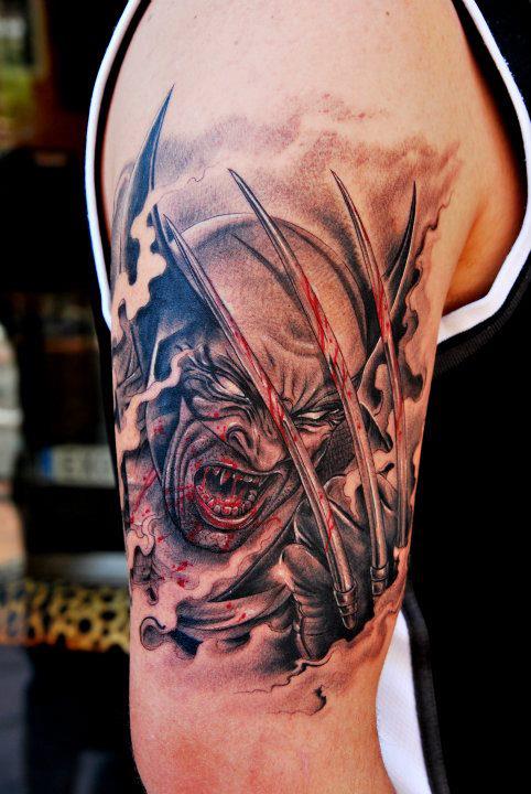 Zombie Lobezno Tattoo On Right Half Sleeve By Fredy