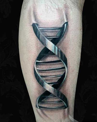 3D DNA Tattoo Design For Sleeve