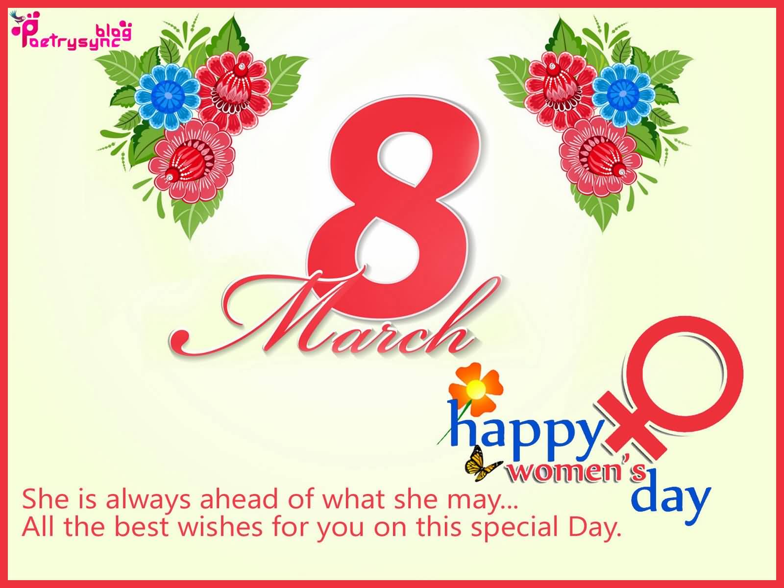 8 March Happy Women's Day Greeting card