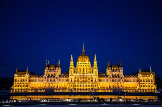 Adorable Night View Of The Hungarian Parliament Building