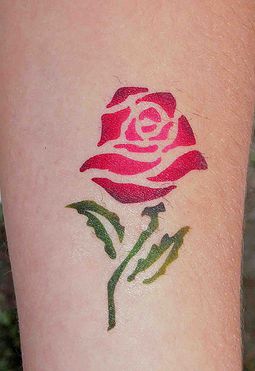 Airbrush Rose Tattoo Design For Sleeve