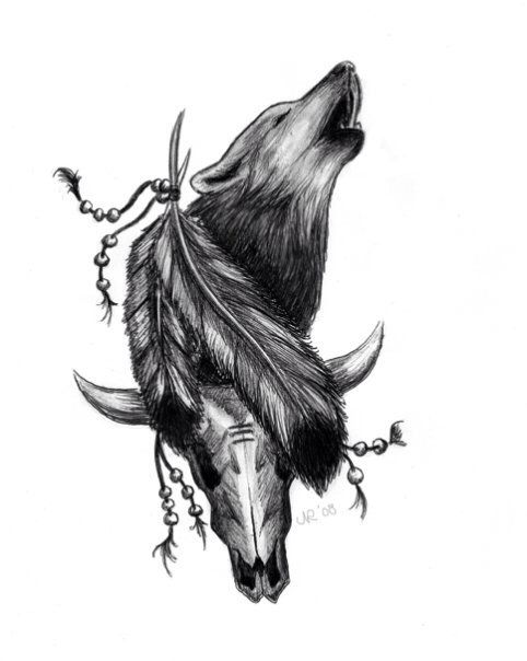 Amazing Howling Wolf Tattoo Design