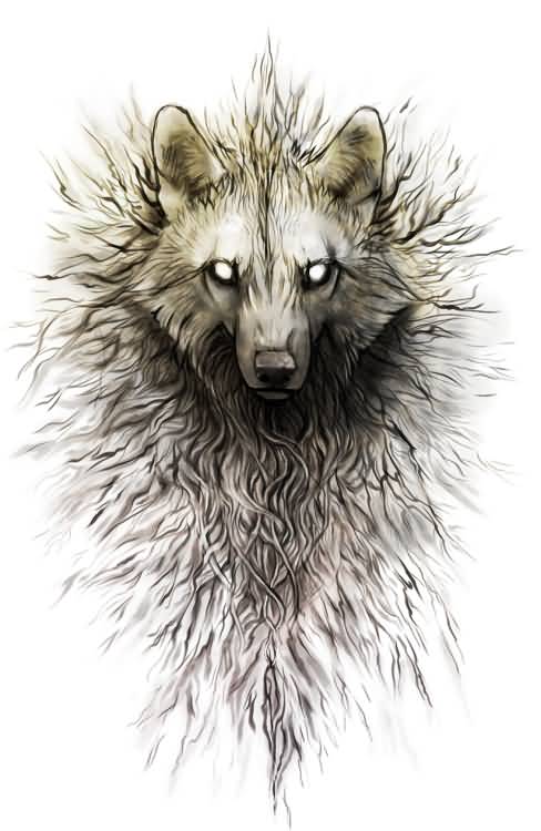 Amazing Wolf Head Tattoo Design
