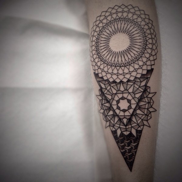 Arm Sleeve Geometric Mandala Tattoo