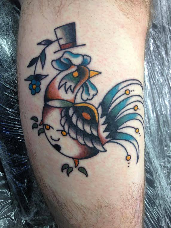 Attractive Traditional Bird Tattoo Design For Sleeve