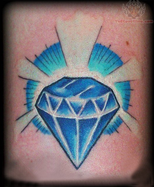 Awesome Blue Diamond Tattoo