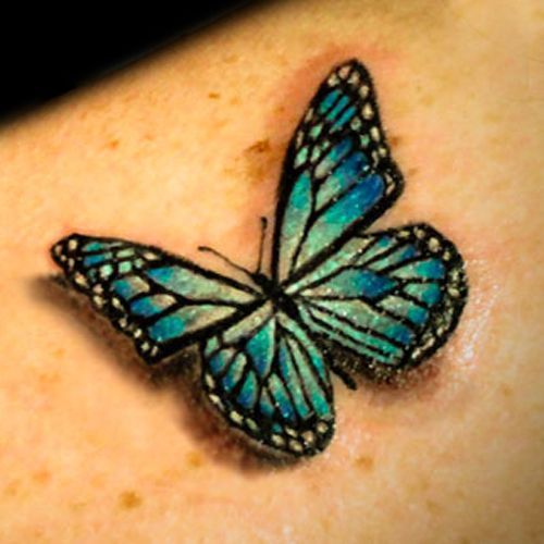 Awesome Colored Butterfly Tattoo Idea