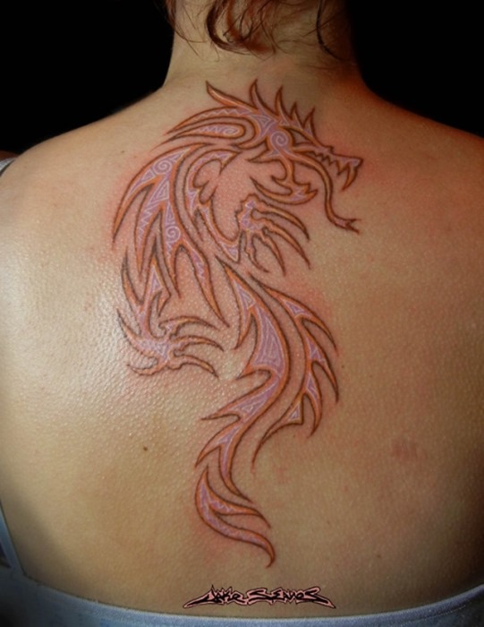 Tattoo back dragon tribal 45+ Dragon