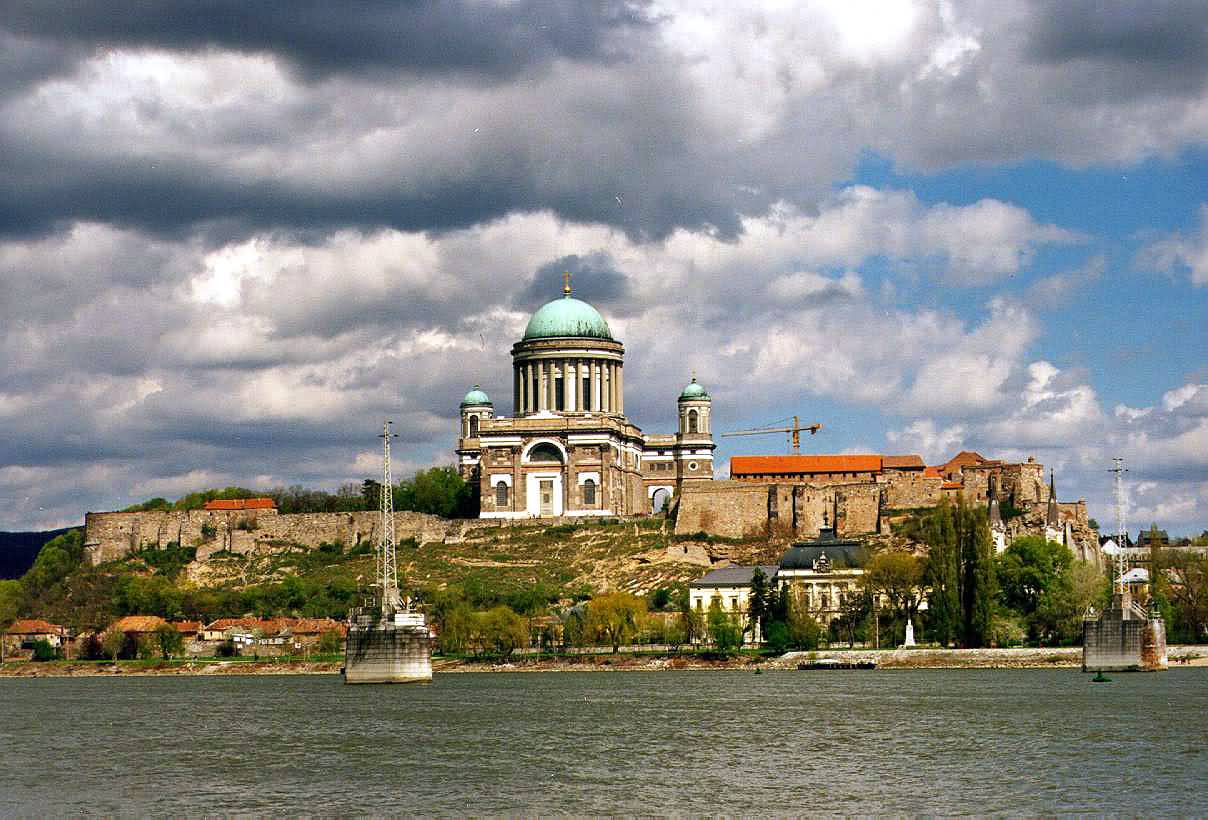 Back Side View Of The Esztergom Basilica Across The Danube River