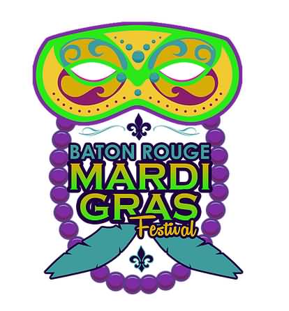 Batn Rouge Mardi Gras Festival Mask And Beads