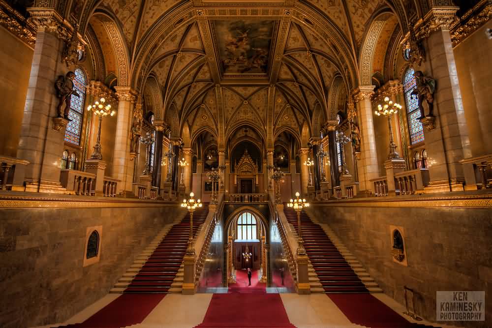 Beautiful Inside View Of The Hungarian Parliament Building
