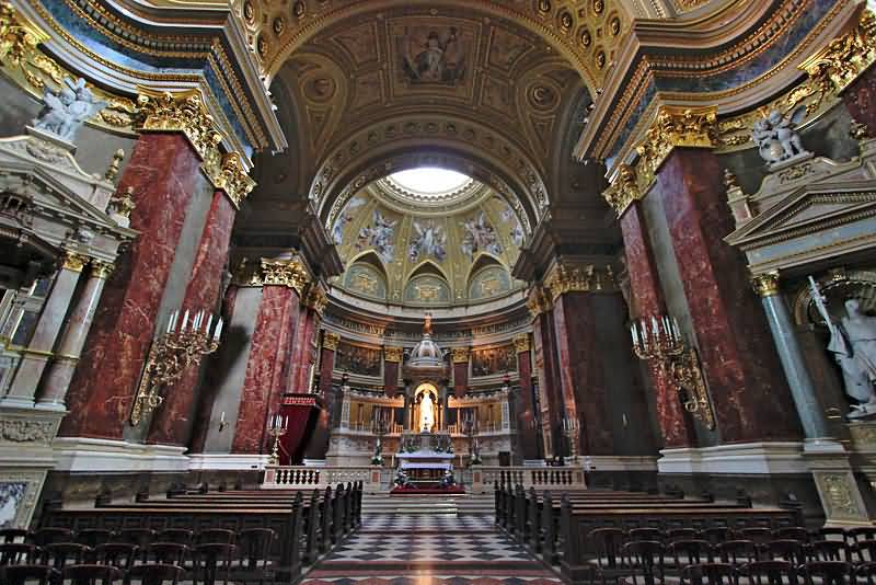 Beautiful Inside View Of The St. Stephen's Basilica
