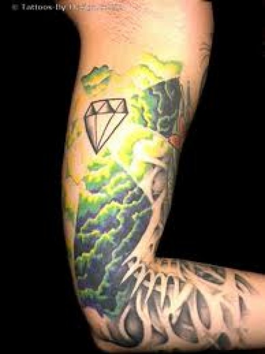 Bicep Diamond Tattoo For Men