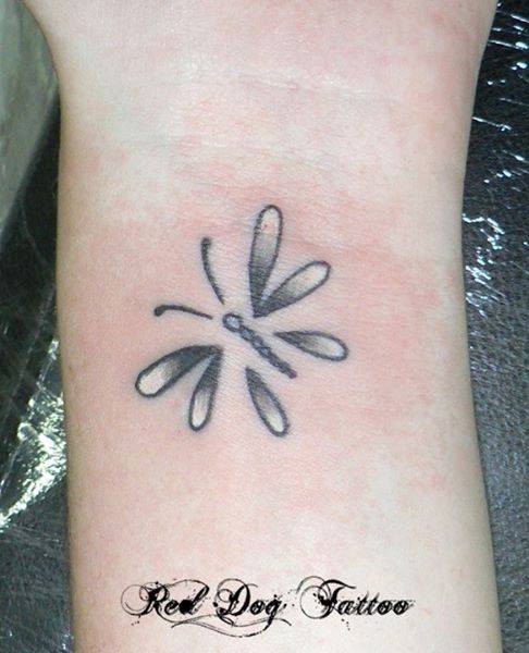 Black And Grey Butterfly Tattoo Design For Wrist By Red Dog