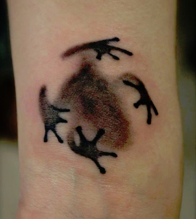 Black And Grey Frog Tattoo Idea
