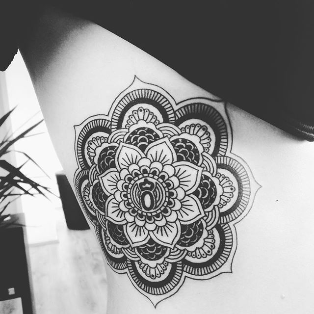 Black And White Mandala Tattoo Design