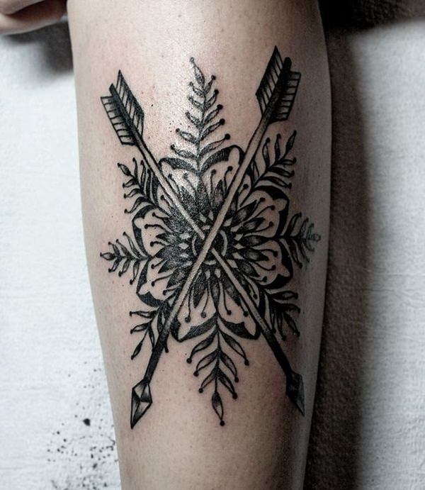 Black Arrows Mandala Tattoo