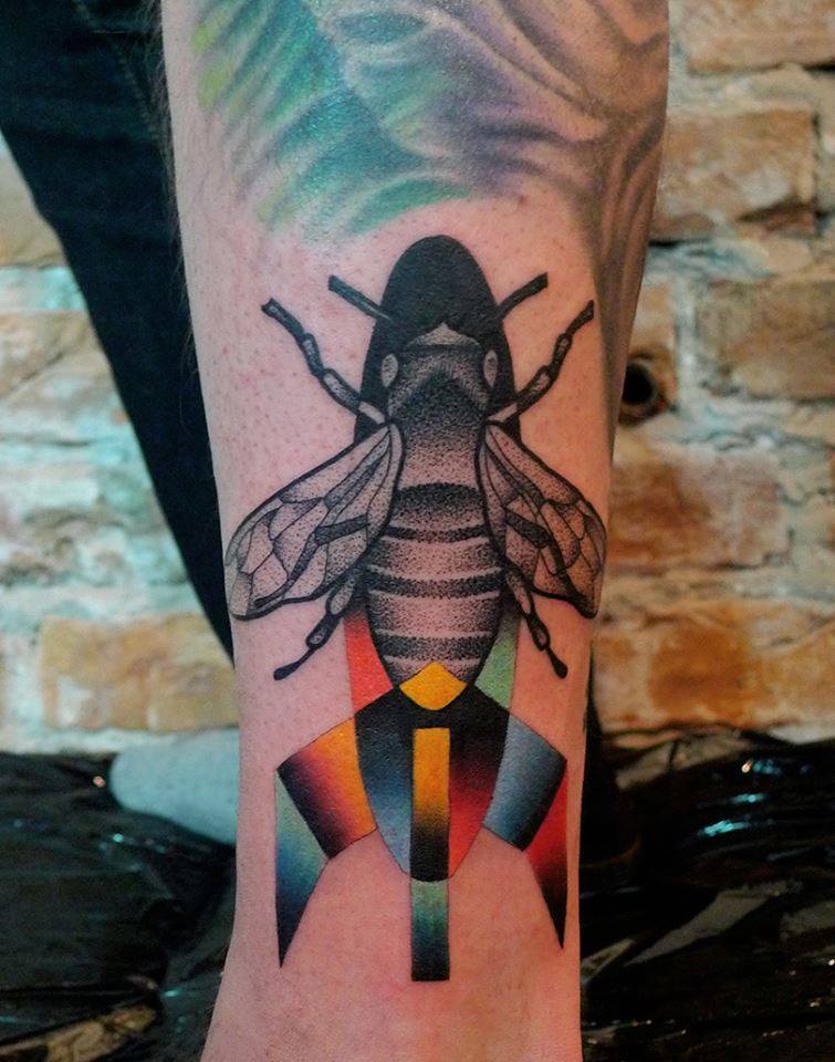 Black Ink Dotwork Beetle Tattoo Design For Left Half Sleeve