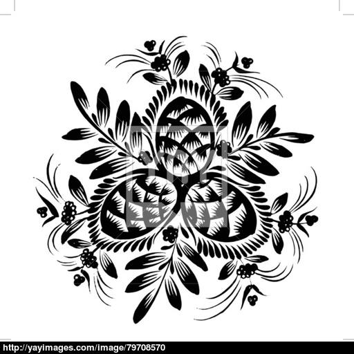 Black Ink Three Pine Cone Tattoo Design