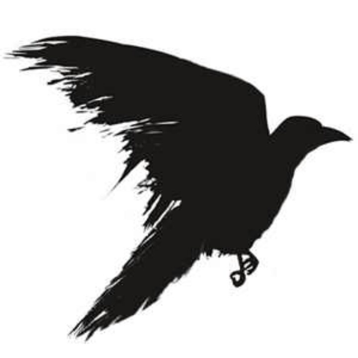 Black Silhoette Crow Tattoo Design