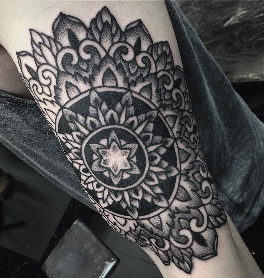 Black n Grey Mandala Tattoo