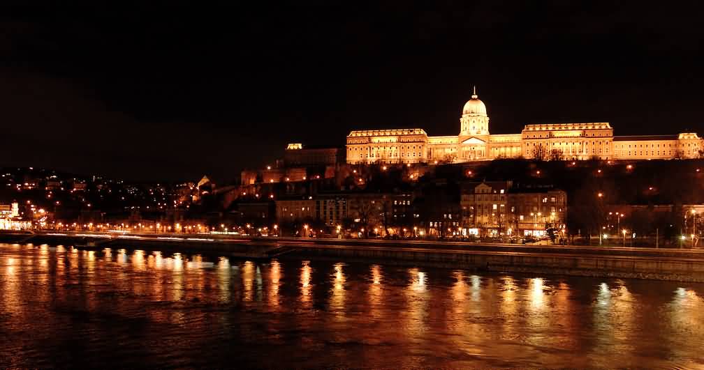 Buda Castle And Danube River Night View