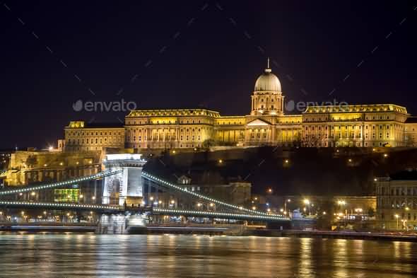 Buda Castle And The Szechenyi Chain Bridge At Night