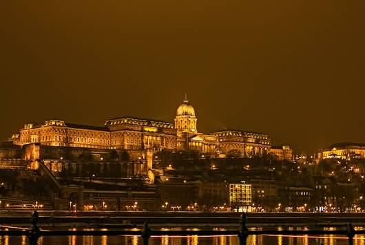 Buda Castle Illuminated By Night