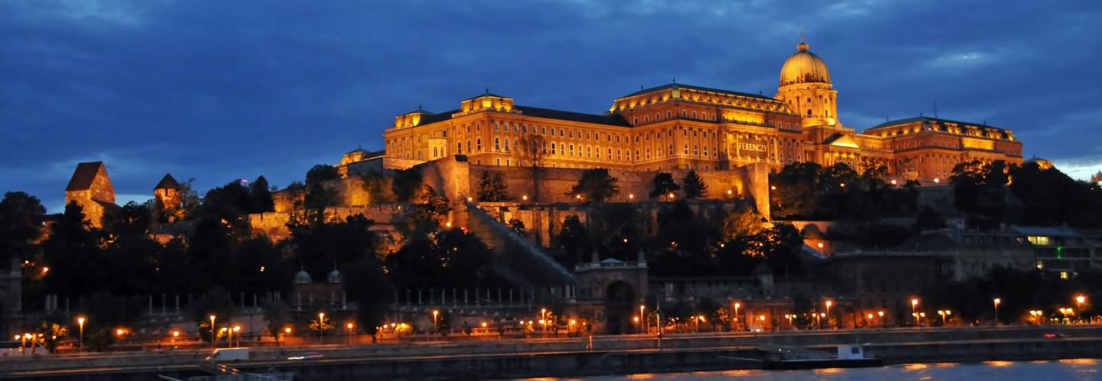 Buda Castle Lit Up At Night